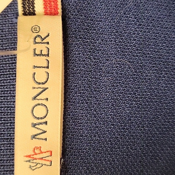 Nwt. Moncler Maglia Polo blue shirt size L - Picture 4 of 8